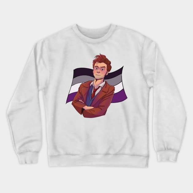 Asexual Doctor Who - Tenth Doctor Crewneck Sweatshirt by inhonoredglory